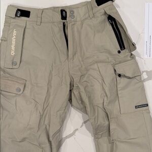 Quiksilver Men's Snowboard / Ski Beige Cargo Pants: Vintage